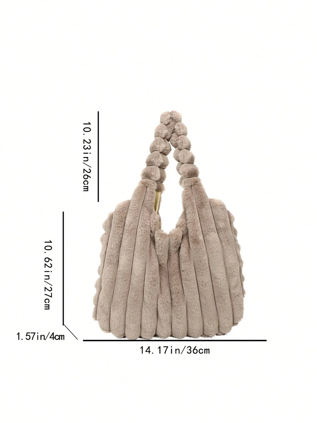 Sac fourre-tout en fourrure Beige