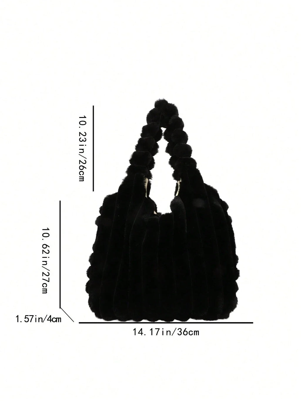 Sac fourre-tout en fourrure Noir