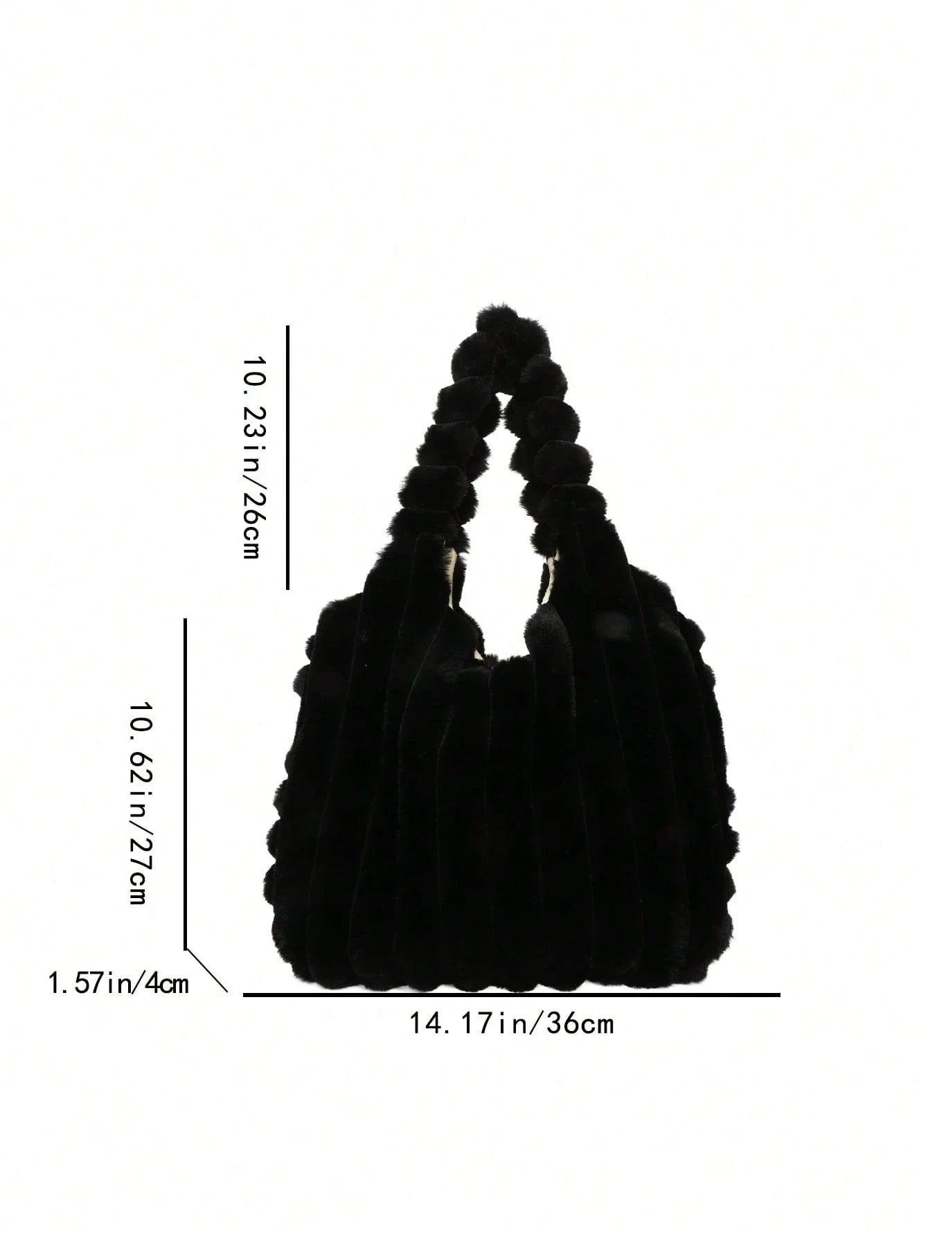 Sac fourre-tout en fourrure Noir