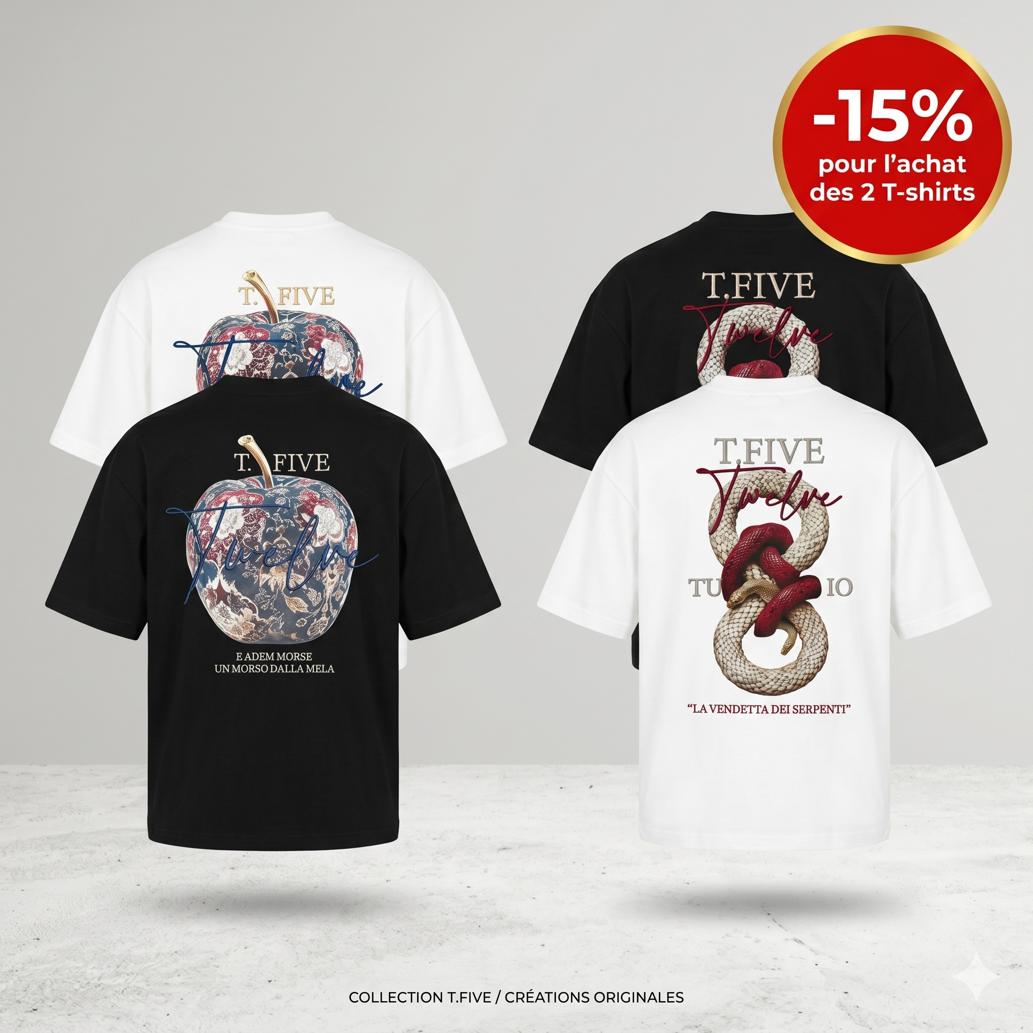 2 T-SHIRTS T.FIVE -15%