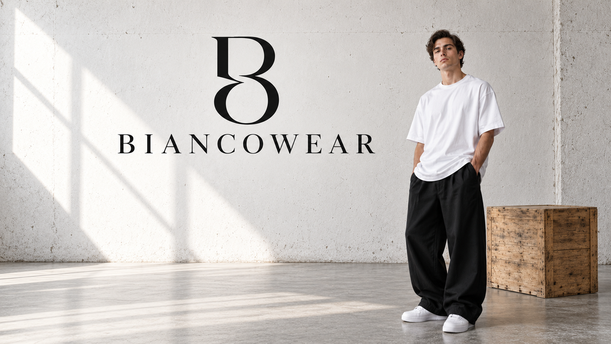 Biancowear streetwear desktop homepage hero